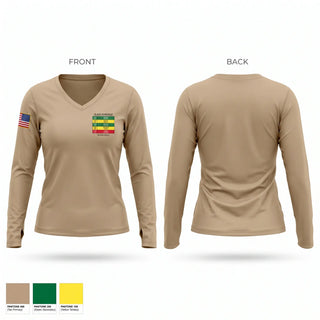 Womens Long Sleeve Vneck Shirt, 63rd Army Band, Army, Teamtime, Team time, sublimation, custom sports apparel, team uniforms, spirit wear, spiritwear, sports uniforms, custom shirts, team store, custom team store, fundraiser sports, apparel fundraiser
