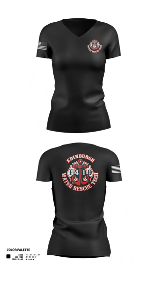 Womens Short Sleeve Vneck Shirt, Edinburgh Water Rescue, Fire Department, Teamtime, Team time, sublimation, custom sports apparel, team uniforms, spirit wear, spiritwear, sports uniforms, custom shirts, team store, custom team store, fundraiser sports, apparel fundraiser