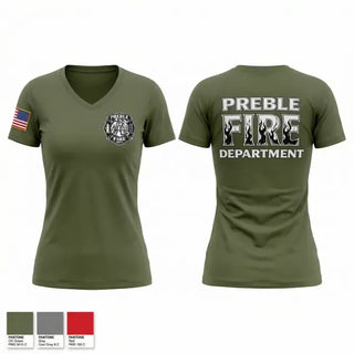 Womens Short Sleeve Vneck Shirt, Preble Fire and Rescue, Fire Department, Teamtime, Team time, sublimation, custom sports apparel, team uniforms, spirit wear, spiritwear, sports uniforms, custom shirts, team store, custom team store, fundraiser sports, apparel fundraiser