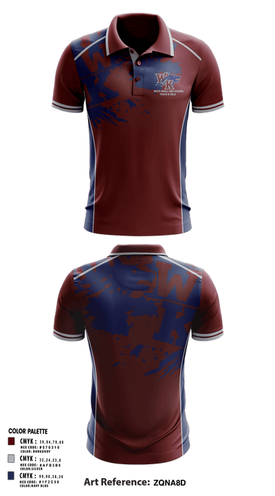 White Knoll High School Track & Field 55705888 Short Sleeve Performance Polo - 12