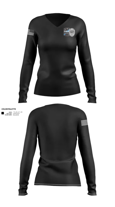 Clayton Police K9 Unit 37003259 Women's Long Sleeve V-neck Shirt - 21
