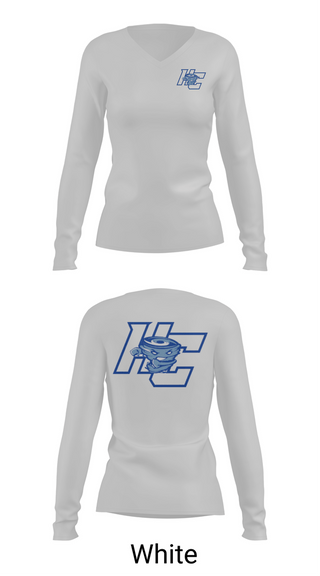Womens Long Sleeve Vneck Shirt, Hampton County NJROTC, Navy, Teamtime, Team time, sublimation, custom sports apparel, team uniforms, spirit wear, spiritwear, sports uniforms, custom shirts, team store, custom team store, fundraiser sports, apparel fundraiser