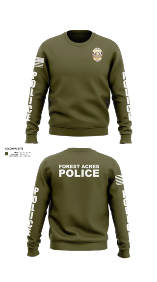 Crew Neck Sweatshirt, FOREST ACRES POLICE DEPARTMENT, Police, Teamtime, Team time, sublimation, custom sports apparel, team uniforms, spirit wear, spiritwear, sports uniforms, custom shirts, team store, custom team store, fundraiser sports, apparel fundraiser