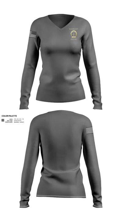 NCSD Warrant Squad 52511437 Women's Long Sleeve V-neck Shirt - 21