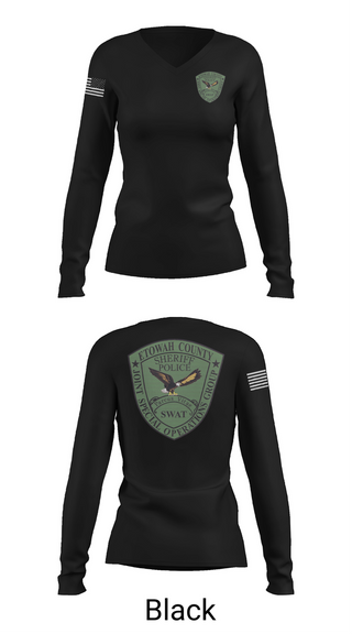 Womens Long Sleeve Vneck Shirt, Etowah County JSOG, , Teamtime, Team time, sublimation, custom sports apparel, team uniforms, spirit wear, spiritwear, sports uniforms, custom shirts, team store, custom team store, fundraiser sports, apparel fundraiser