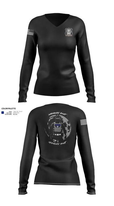 4th Precinct 85110542 Women's Long Sleeve V-neck Shirt - 71