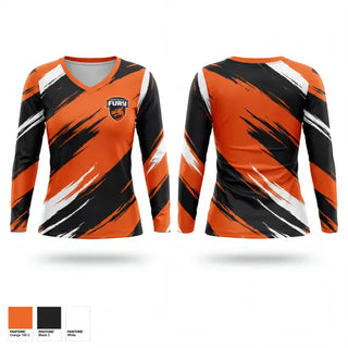 Womens Long Sleeve Vneck Shirt, Fayetteville Fury Soccer, Men's Soccer, Teamtime, Team time, sublimation, custom sports apparel, team uniforms, spirit wear, spiritwear, sports uniforms, custom shirts, team store, custom team store, fundraiser sports, apparel fundraiser
