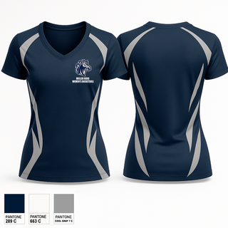 Womens Short Sleeve Vneck Shirt, Muller Road Middle School Basketball, Women's Basketball, Teamtime, Team time, sublimation, custom sports apparel, team uniforms, spirit wear, spiritwear, sports uniforms, custom shirts, team store, custom team store, fundraiser sports, apparel fundraiser