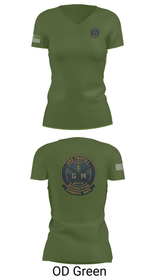 Womens Short Sleeve Vneck Shirt, USS TRIPOLI, , Teamtime, Team time, sublimation, custom sports apparel, team uniforms, spirit wear, spiritwear, sports uniforms, custom shirts, team store, custom team store, fundraiser sports, apparel fundraiser