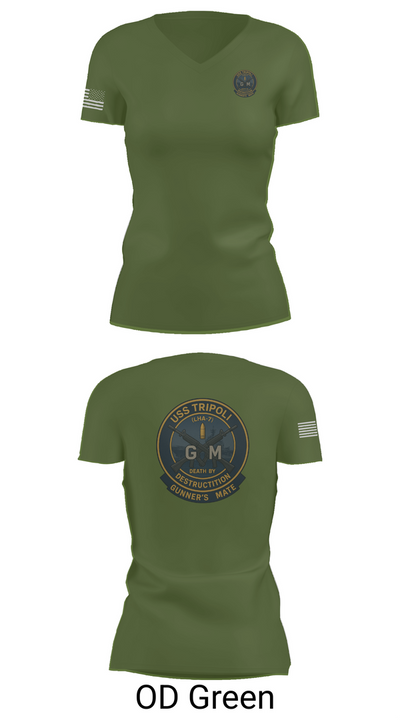 USS TRIPOLI 21275636 Women's Short Sleeve V-neck Shirt - 46