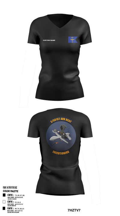 E 501st 1 AD, CAB AVMX 41273123 Women's Short Sleeve V-neck Shirt - 1