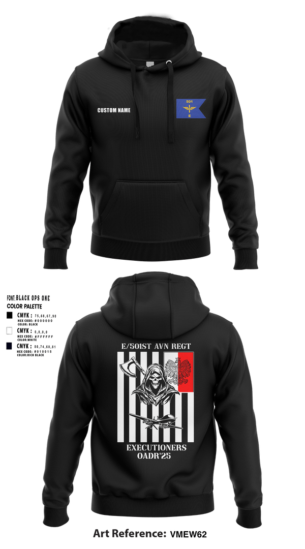 E 501st 1AD, CAB AVMX 23374839 Hoodie - 3