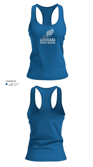 Womens Track Singlet, Louisiana Speed Racers, Track & Field, Teamtime, Team time, sublimation, custom sports apparel, team uniforms, spirit wear, spiritwear, sports uniforms, custom shirts, team store, custom team store, fundraiser sports, apparel fundraiser