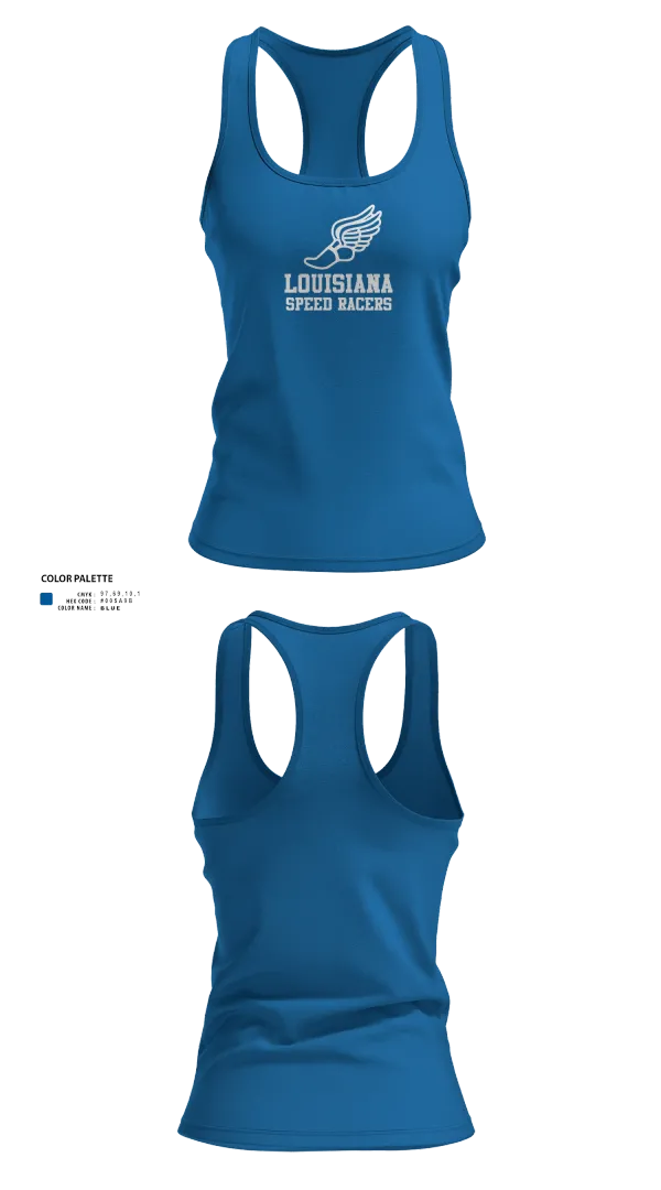 Womens Track Singlet, Louisiana Speed Racers, Track & Field, Teamtime, Team time, sublimation, custom sports apparel, team uniforms, spirit wear, spiritwear, sports uniforms, custom shirts, team store, custom team store, fundraiser sports, apparel fundraiser