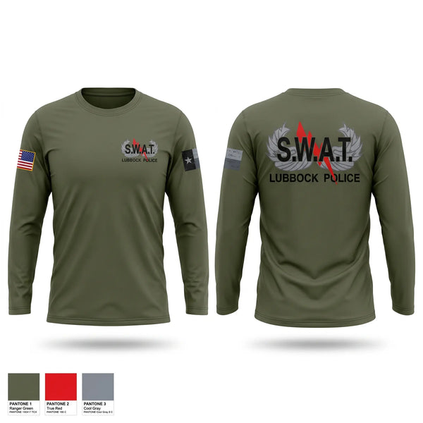 Long Sleeve Performance Shirt, Lubbock SWAT, Police, Teamtime, Team time, sublimation, custom sports apparel, team uniforms, spirit wear, spiritwear, sports uniforms, custom shirts, team store, custom team store, fundraiser sports, apparel fundraiser