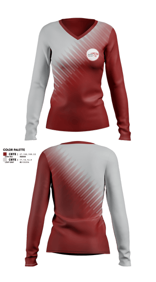 Women's Long Sleeve Vneck Shirt, PSLHS Color Guard, , Teamtime, Team time, sublimation, custom sports apparel, team uniforms, spirit wear, spiritwear, sports uniforms, custom shirts, team store, custom team store, fundraiser sports, apparel fundraiser
