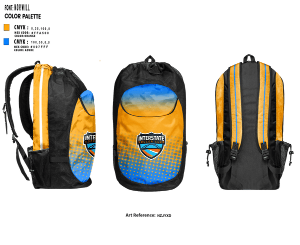 Gear Bag, Interstate Soccer Club, Men's Soccer, Teamtime, Team time, sublimation, custom sports apparel, team uniforms, spirit wear, spiritwear, sports uniforms, custom shirts, team store, custom team store, fundraiser sports, apparel fundraiser