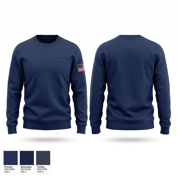 Crew Neck Sweatshirt, Napa State Fire Department, Fire Department, Teamtime, Team time, sublimation, custom sports apparel, team uniforms, spirit wear, spiritwear, sports uniforms, custom shirts, team store, custom team store, fundraiser sports, apparel fundraiser