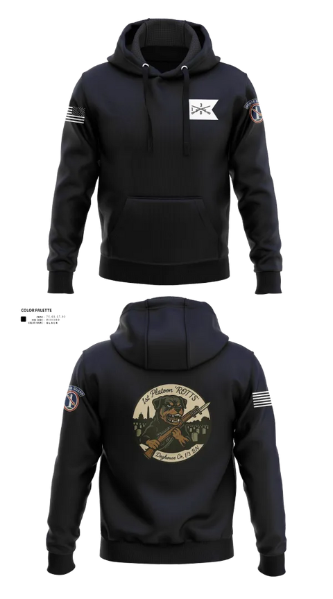Hoodie, Doghouse 1st Platoon Rottweilers, , Teamtime, Team time, sublimation, custom sports apparel, team uniforms, spirit wear, spiritwear, sports uniforms, custom shirts, team store, custom team store, fundraiser sports, apparel fundraiser