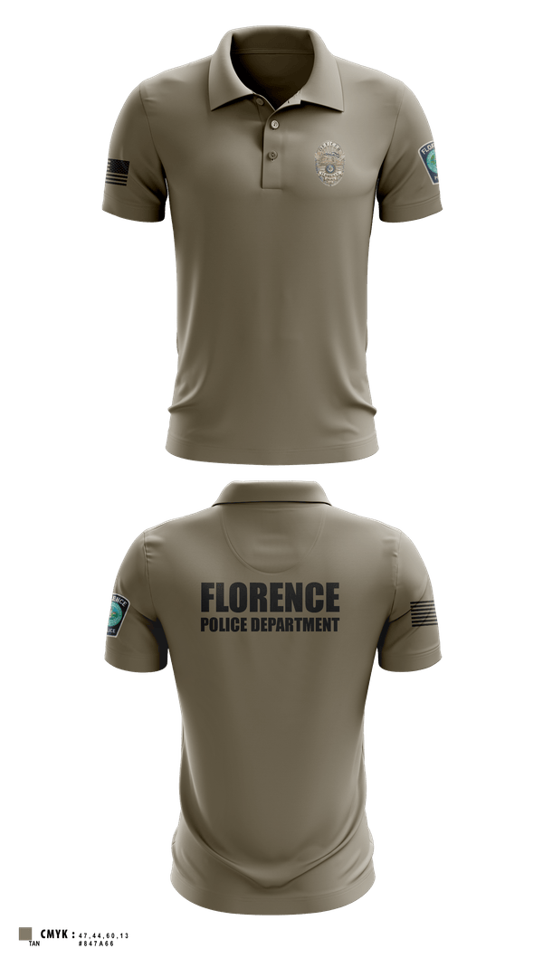 Short Sleeve Performance Polo, Florence Police Department, Police, Teamtime, Team time, sublimation, custom sports apparel, team uniforms, spirit wear, spiritwear, sports uniforms, custom shirts, team store, custom team store, fundraiser sports, apparel fundraiser