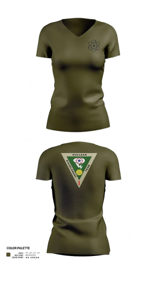 Womens Short Sleeve Vneck Shirt, NDT-1, Army, Teamtime, Team time, sublimation, custom sports apparel, team uniforms, spirit wear, spiritwear, sports uniforms, custom shirts, team store, custom team store, fundraiser sports, apparel fundraiser
