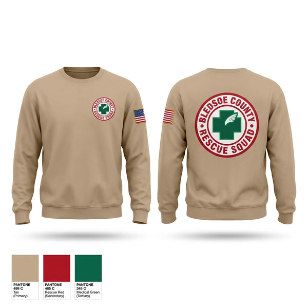 Crew Neck Sweatshirt, Bledsoe County Rescue Squad, Fire Department, Teamtime, Team time, sublimation, custom sports apparel, team uniforms, spirit wear, spiritwear, sports uniforms, custom shirts, team store, custom team store, fundraiser sports, apparel fundraiser