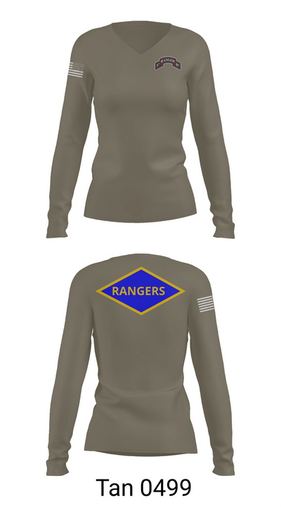 5th Rangers 1510549 Women's Long Sleeve V-neck Shirt - 77