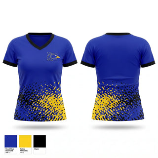 Womens Short Sleeve Vneck Shirt, Ashland Bluejays, Cross Country, Teamtime, Team time, sublimation, custom sports apparel, team uniforms, spirit wear, spiritwear, sports uniforms, custom shirts, team store, custom team store, fundraiser sports, apparel fundraiser