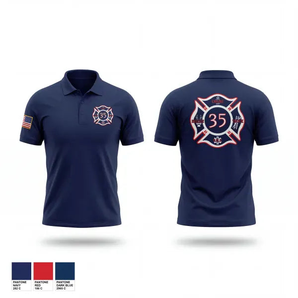 Short Sleeve Performance Polo, Saxton Vol Fire Company, EMS/EMT, Teamtime, Team time, sublimation, custom sports apparel, team uniforms, spirit wear, spiritwear, sports uniforms, custom shirts, team store, custom team store, fundraiser sports, apparel fundraiser