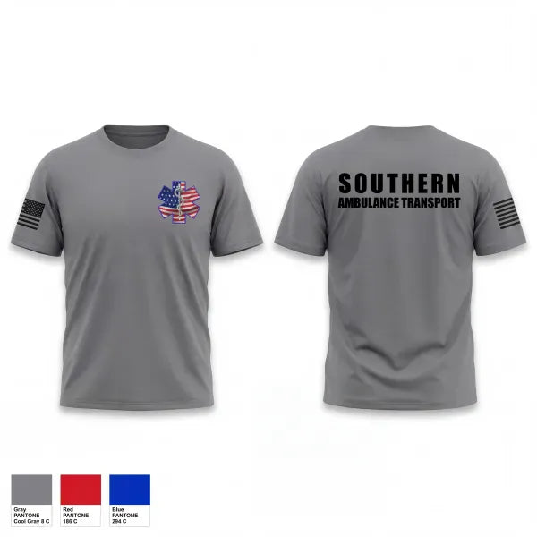 Old School Cotton Feel Shirt, Southern Ambulance Transport, EMS/EMT, Teamtime, Team time, sublimation, custom sports apparel, team uniforms, spirit wear, spiritwear, sports uniforms, custom shirts, team store, custom team store, fundraiser sports, apparel fundraiser