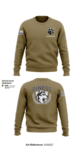 Crew Neck Sweatshirt, DINFOS, Army, Teamtime, Team time, sublimation, custom sports apparel, team uniforms, spirit wear, spiritwear, sports uniforms, custom shirts, team store, custom team store, fundraiser sports, apparel fundraiser