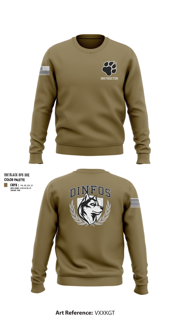 Crew Neck Sweatshirt, DINFOS, Army, Teamtime, Team time, sublimation, custom sports apparel, team uniforms, spirit wear, spiritwear, sports uniforms, custom shirts, team store, custom team store, fundraiser sports, apparel fundraiser