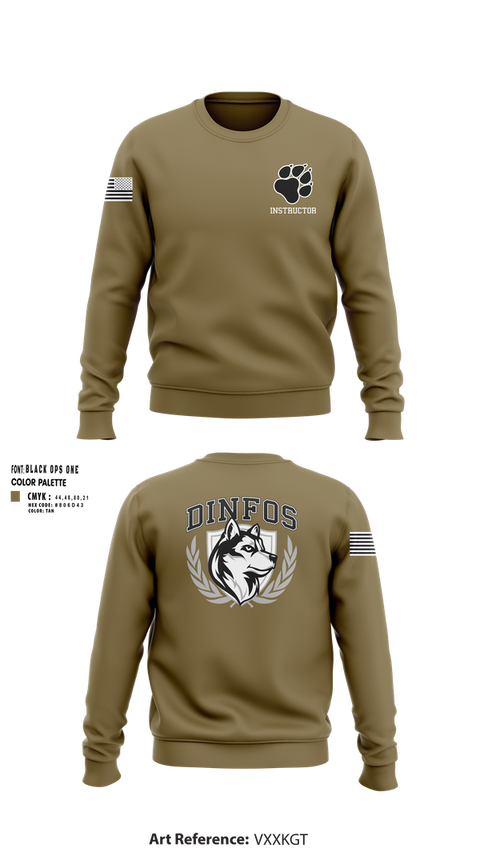 Crew Neck Sweatshirt, DINFOS (Defense Information School), Army, Teamtime, Team time, sublimation, custom sports apparel, team uniforms, spirit wear, spiritwear, sports uniforms, custom shirts, team store, custom team store, fundraiser sports, apparel fundraiser