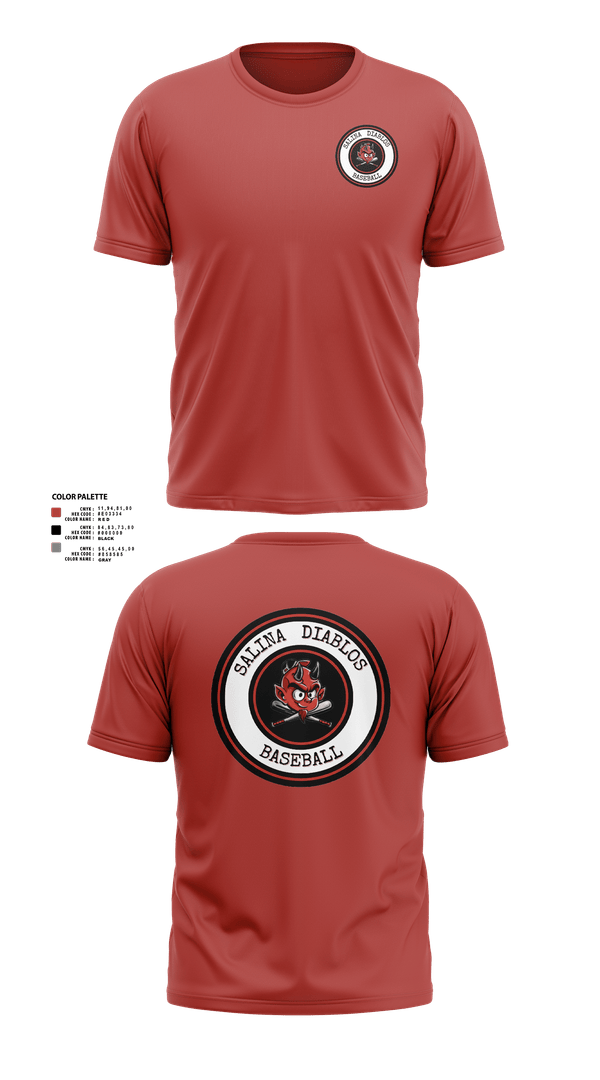 Short Sleeve Performance Shirt, Salina Diablos Baseball, Baseball, Teamtime, Team time, sublimation, custom sports apparel, team uniforms, spirit wear, spiritwear, sports uniforms, custom shirts, team store, custom team store, fundraiser sports, apparel fundraiser