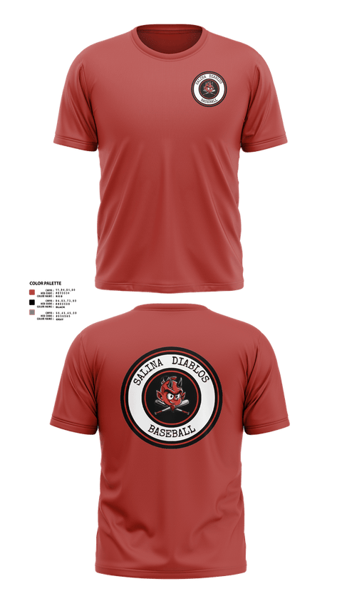 Short Sleeve Performance Shirt, Salina Diablos Baseball, Baseball, Teamtime, Team time, sublimation, custom sports apparel, team uniforms, spirit wear, spiritwear, sports uniforms, custom shirts, team store, custom team store, fundraiser sports, apparel fundraiser