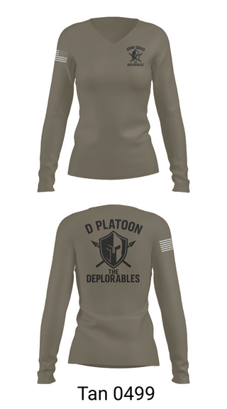 Womens Long Sleeve Vneck Shirt, D Platoon, Police, Teamtime, Team time, sublimation, custom sports apparel, team uniforms, spirit wear, spiritwear, sports uniforms, custom shirts, team store, custom team store, fundraiser sports, apparel fundraiser