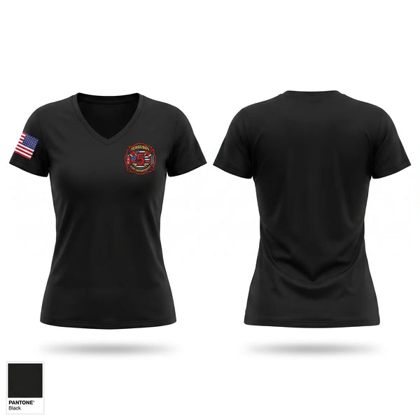 Womens Short Sleeve Vneck Shirt, Ferguson Fire Department, Fire Department, Teamtime, Team time, sublimation, custom sports apparel, team uniforms, spirit wear, spiritwear, sports uniforms, custom shirts, team store, custom team store, fundraiser sports, apparel fundraiser