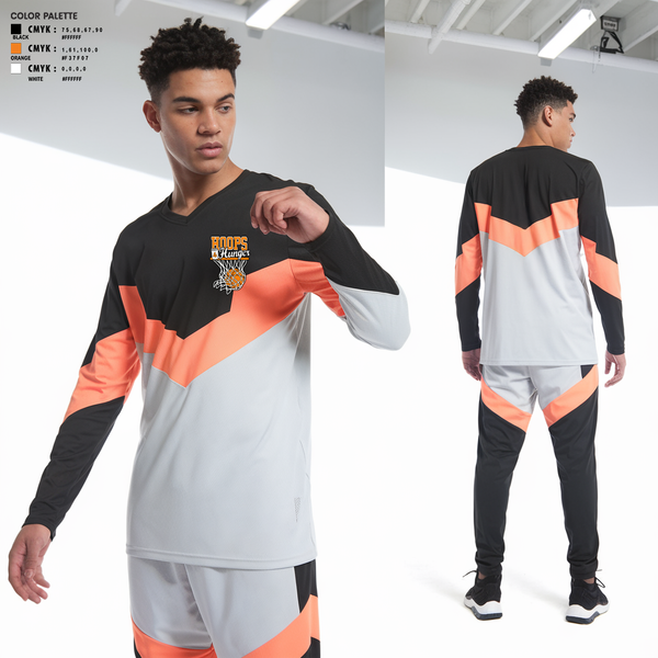 Long Sleeve Performance Shirt, Hoops 4 Hunger, Men's Basketball, Teamtime, Team time, sublimation, custom sports apparel, team uniforms, spirit wear, spiritwear, sports uniforms, custom shirts, team store, custom team store, fundraiser sports, apparel fundraiser
