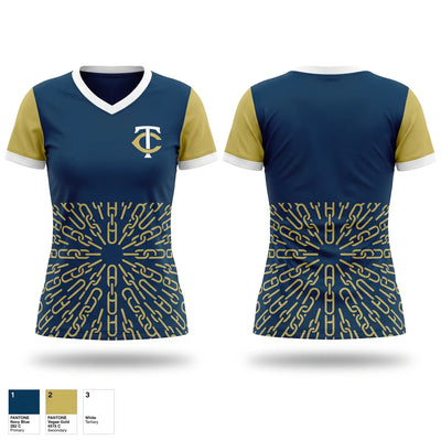 Tattnall County Warriors Women's Short Sleeve V-neck Shirt - 1