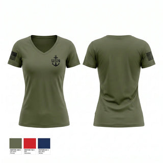 Womens Short Sleeve Vneck Shirt, CPO, Navy, Teamtime, Team time, sublimation, custom sports apparel, team uniforms, spirit wear, spiritwear, sports uniforms, custom shirts, team store, custom team store, fundraiser sports, apparel fundraiser