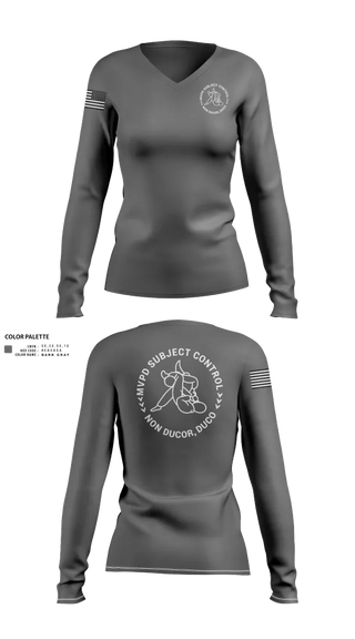 Womens Long Sleeve Vneck Shirt, MVPD Subject Control, , Teamtime, Team time, sublimation, custom sports apparel, team uniforms, spirit wear, spiritwear, sports uniforms, custom shirts, team store, custom team store, fundraiser sports, apparel fundraiser