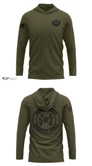 Long Sleeve Performance Shirt with hood, Chester County Sheriff’s Office SRT - SC, Police, Teamtime, Team time, sublimation, custom sports apparel, team uniforms, spirit wear, spiritwear, sports uniforms, custom shirts, team store, custom team store, fundraiser sports, apparel fundraiser
