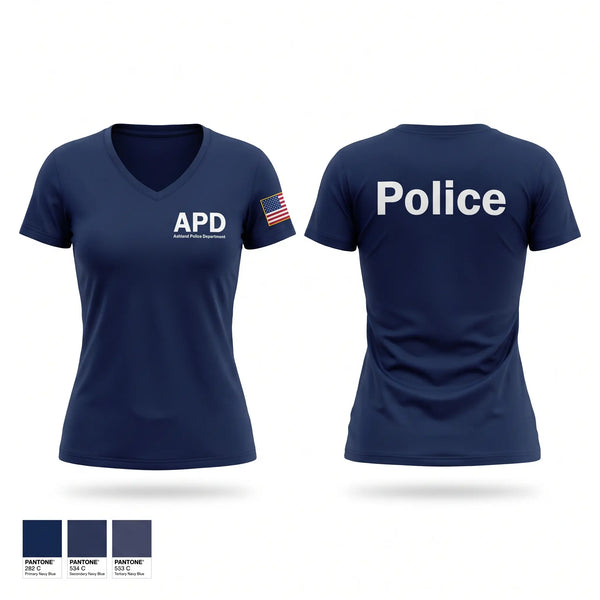 Womens Short Sleeve Vneck Shirt, Ashland Police Department, Police, Teamtime, Team time, sublimation, custom sports apparel, team uniforms, spirit wear, spiritwear, sports uniforms, custom shirts, team store, custom team store, fundraiser sports, apparel fundraiser