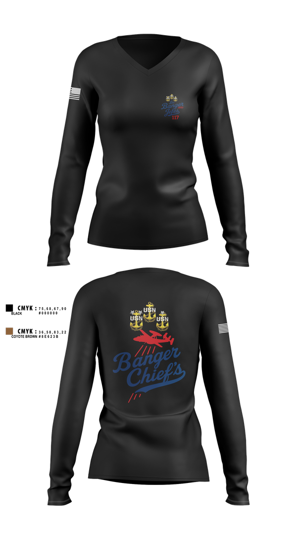 Womens Long Sleeve Vneck Shirt, VAW-117, , Teamtime, Team time, sublimation, custom sports apparel, team uniforms, spirit wear, spiritwear, sports uniforms, custom shirts, team store, custom team store, fundraiser sports, apparel fundraiser