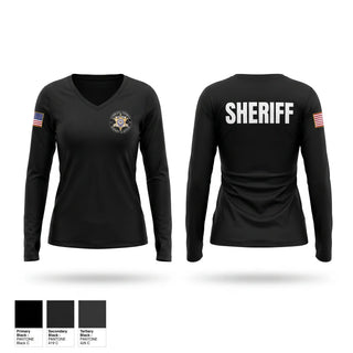 Womens Long Sleeve Vneck Shirt, Conejos County Sheriff’s Office, Police, Teamtime, Team time, sublimation, custom sports apparel, team uniforms, spirit wear, spiritwear, sports uniforms, custom shirts, team store, custom team store, fundraiser sports, apparel fundraiser
