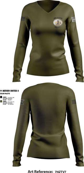 Womens Long Sleeve Vneck Shirt, 2nd Plt, Doghouse Company, 1/3 TOG, , Teamtime, Team time, sublimation, custom sports apparel, team uniforms, spirit wear, spiritwear, sports uniforms, custom shirts, team store, custom team store, fundraiser sports, apparel fundraiser
