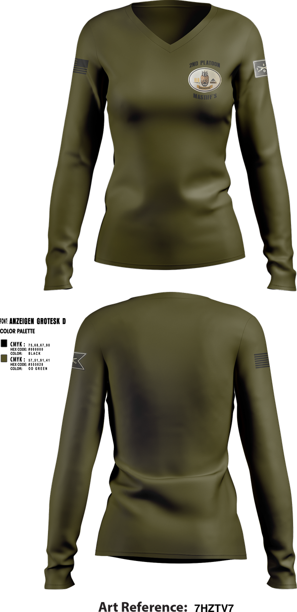 Womens Long Sleeve Vneck Shirt, 2nd Plt, Doghouse Company, 1/3 TOG, , Teamtime, Team time, sublimation, custom sports apparel, team uniforms, spirit wear, spiritwear, sports uniforms, custom shirts, team store, custom team store, fundraiser sports, apparel fundraiser