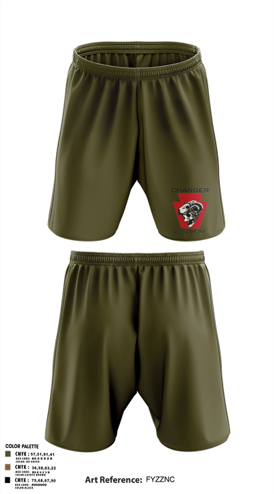 Charger Co. / 2-112th Infantry Battalion 37738588 Athletic Shorts With Pockets - 121