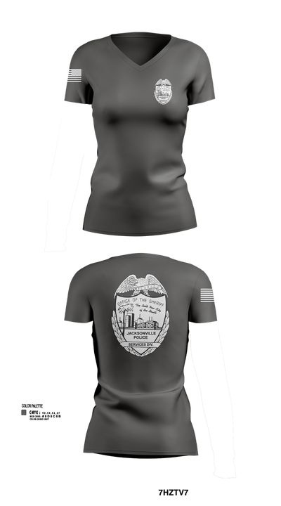 SERVICES DIV. 78217028 Women's Short Sleeve V-neck Shirt - 101