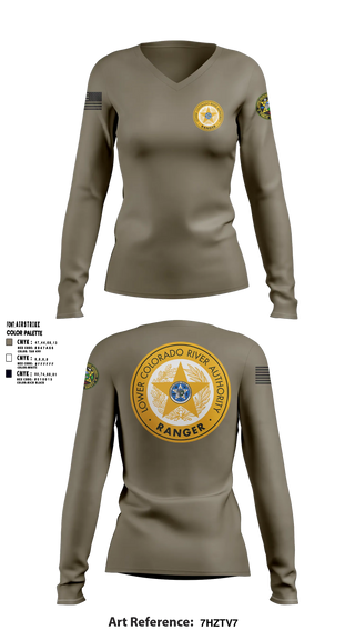 Womens Long Sleeve Vneck Shirt, Lower Colorado River Authority, Police, Teamtime, Team time, sublimation, custom sports apparel, team uniforms, spirit wear, spiritwear, sports uniforms, custom shirts, team store, custom team store, fundraiser sports, apparel fundraiser
